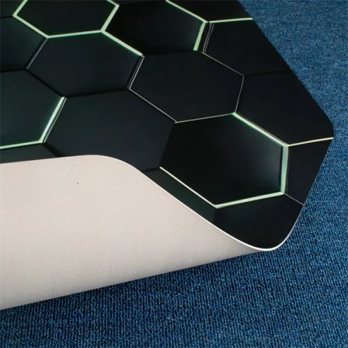 IRIS GAMER 3D HEXAGON 118x118cm, 2mm dick, quadratische Bodenschutzmatte mit Sechseckmuster für Stühle