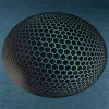 IRIS GAMER BLUE HEXAGON 120cm átmérőjű, 2mm vastag, hatszög mintás kerek padlóvédő székalátét