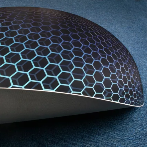IRIS GAMER BLUE HEXAGON 120cm átmérőjű, 2mm vastag, hatszög mintás kerek padlóvédő székalátét