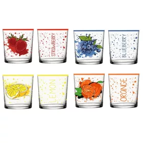   Pahar de sticlă cu model IRIS 345ml, model cu afine, lămâie sau portocale 131700-000