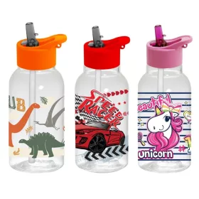Sticlă IRIS cu pai 460ml model mixt 161807-849