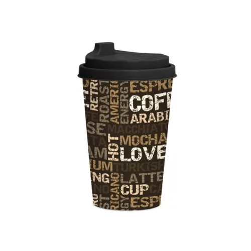 Ceașcă de cafea IRIS cu capac 340ml model mixt 161912-100
