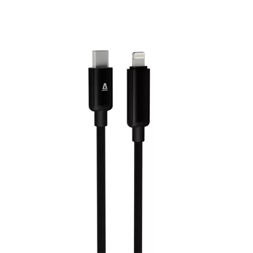 AVAX CB650 PULSEY 0,5 m 27 W USB-C - Bleskovo sivý opletený rýchlonabíjací kábel s LED diódami