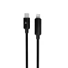 AVAX CB650 PULSEY 0,5 m 27 W USB-C - Bleskovo sivý opletený rýchlonabíjací kábel s LED diódami