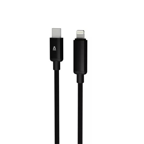 AVAX CB650 PULSEY 0,5 m 27 W USB-C - Bleskovo sivý opletený rýchlonabíjací kábel s LED diódami