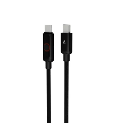 AVAX CB653 PULSEY 0,5m 60W USB-C sivý opletený rýchlonabíjací LED kábel
