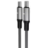 AVAX CB633 STEELY LED 2m 60W USB-C čierny opletený rýchlonabíjací kábel