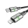 AVAX CB637 STEELY LED 3m 27W USB-C - Lightning čierny opletený rýchlonabíjací kábel