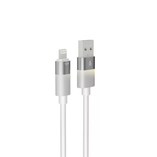 Kábel pre kábel AVAX CB310 GLOWY 1m USB-A - Lightning biely