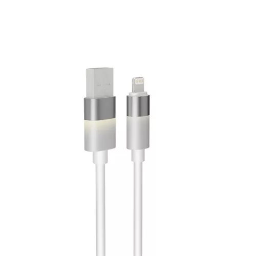 Kábel pre kábel AVAX CB310 GLOWY 1m USB-A - Lightning biely