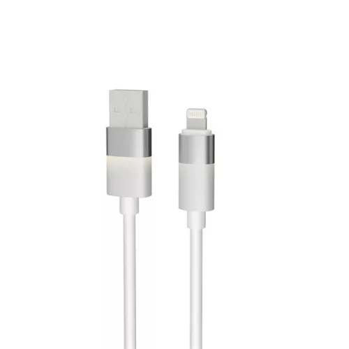 Kábel pre osvetlenie AVAX CB311 GLOWY 2m USB-A - Lightning biely
