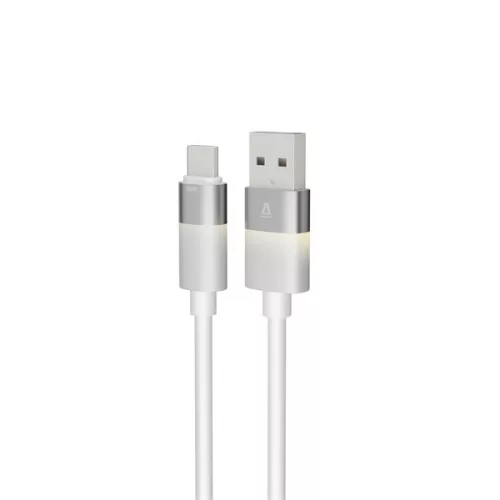 Kábel pre rýchle osvetlenie AVAX CB313 GLOWY 2m 18W USB-A - USB-C biely