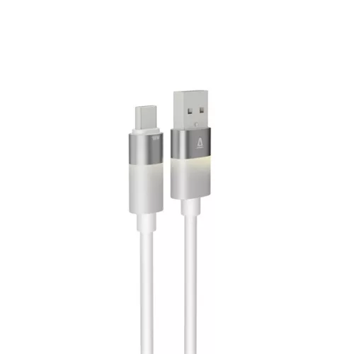 Kábel pre rýchle osvetlenie AVAX CB313 GLOWY 2m 18W USB-A - USB-C biely
