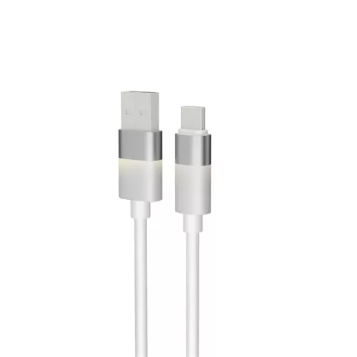 Kábel pre rýchle osvetlenie AVAX CB313 GLOWY 2m 18W USB-A - USB-C biely