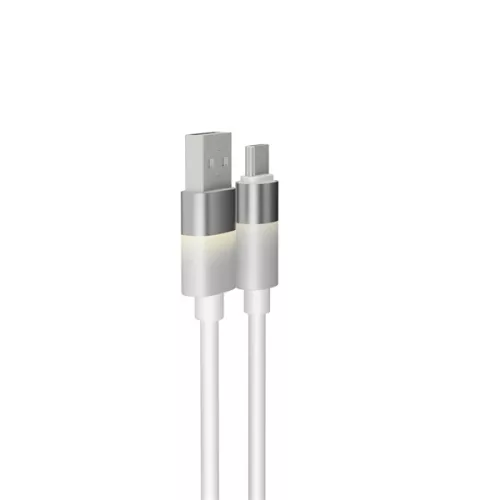 Kábel pre rýchle osvetlenie AVAX CB313 GLOWY 2m 18W USB-A - USB-C biely