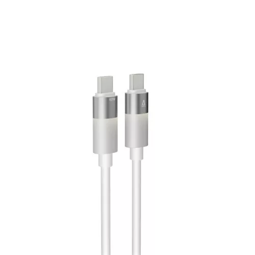 AVAX CB317 GLOWY 2m 60W USB-C biely rýchlonabíjací kábel