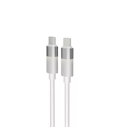 AVAX CB317 GLOWY 2m 60W USB-C biely rýchlonabíjací kábel