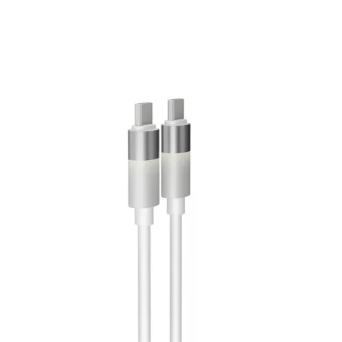 AVAX CB317 GLOWY 2m 60W USB-C biely rýchlonabíjací kábel