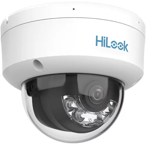 HiLook IPC-D149HA-LU(2.8mm)/Kültéri/4MP/2,8mm/Lát.fény 30m/WDR/IK08/MD 2.0/Smart Hybrid Light ColorVu PoE IP dómkamera