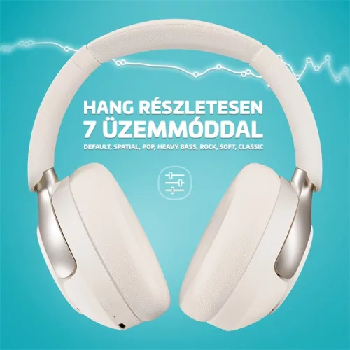 LAMAX HighComfort2 ANC aktív zajszűrős Bluetooth fehér fejhallgató