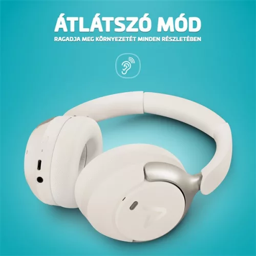 LAMAX HighComfort2 ANC aktív zajszűrős Bluetooth fehér fejhallgató