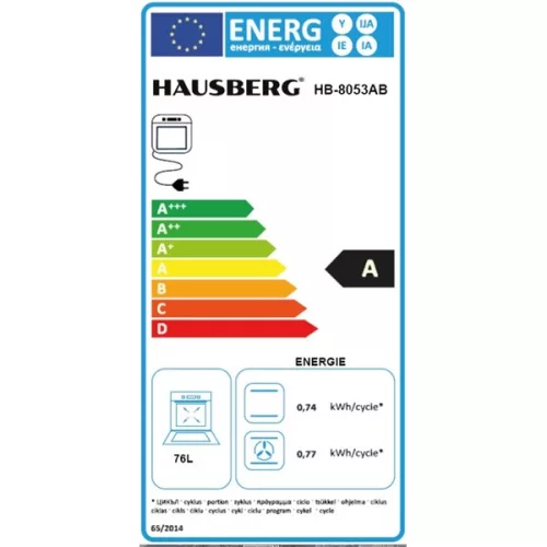 Hausberg HB-8053AB biela, vstavaná, objem rúry: 71 l, gril, konvekčná rúra
