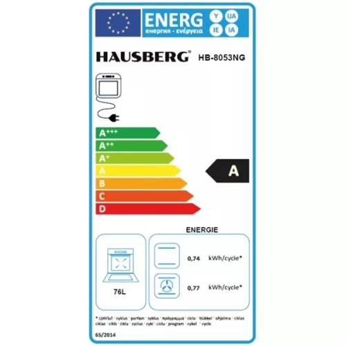 Hausberg HB-8053NG čierna, vstavaná, objem rúry: 71 l, gril, konvekčná rúra
