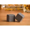 Geantă neagră de catifea WoMa, pensetă, set de 12 pietre de gheață premium pentru whisky din bazalt, în cutie de lemn