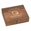 Set de 12 cuburi de gheață pentru whisky din oțel inoxidabil WoMa, în cutie de lemn, cu pungă de catifea neagră și pensetă