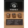Set de 12 cuburi de gheață pentru whisky din oțel inoxidabil WoMa, în cutie de lemn, cu pungă de catifea neagră și pensetă