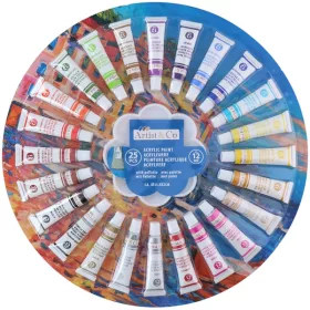 Artist&Co set akrilnih boja 12 ml 25 kom + paleta