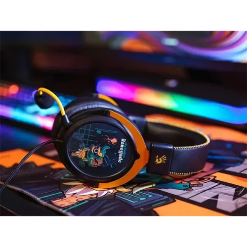A4-Tech Bloody M595 Renegade Midnight USB fekete-sárga gamer headset