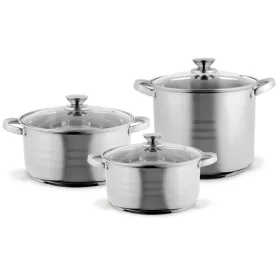   Set de vase de gătit premium TOO LP-7170 din oțel inoxidabil, 6 piese, oală/oală+capace de 7,2 litri + 10 litri + 13,3 litri