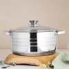 Set de vase de gătit premium TOO LP-7170 din oțel inoxidabil, 6 piese, oală/oală+capace de 7,2 litri + 10 litri + 13,3 litri