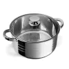 Set de vase de gătit premium TOO LP-7170 din oțel inoxidabil, 6 piese, oală/oală+capace de 7,2 litri + 10 litri + 13,3 litri