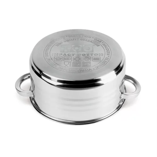 Set de vase de gătit premium TOO LP-7170 din oțel inoxidabil, 6 piese, oală/oală+capace de 7,2 litri + 10 litri + 13,3 litri