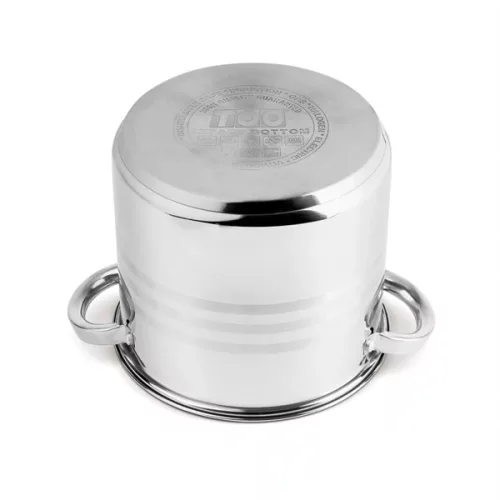 Set de vase de gătit premium TOO LP-7171 din oțel inoxidabil, 6 piese, 4,3 litri + 5,6 litri + 7,2 litri oală/tigaie + capace