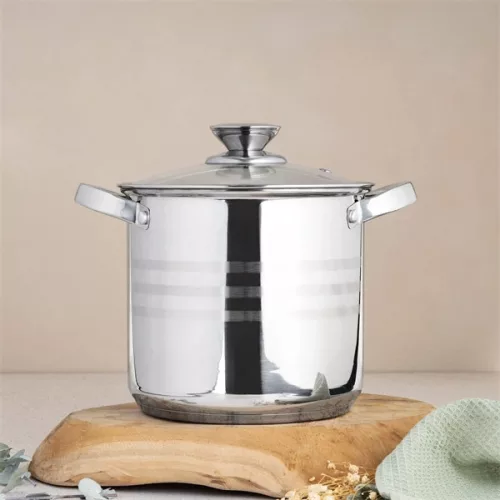 Set de vase de gătit premium TOO LP-7171 din oțel inoxidabil, 6 piese, 4,3 litri + 5,6 litri + 7,2 litri oală/tigaie + capace