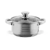 Set de vase de gătit premium TOO LP-7172 din oțel inoxidabil, 6 piese, 2,3 litri + 4,2 litri + 5,8 litri oală/tigaie + capace