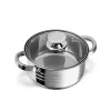 Set de vase de gătit premium TOO LP-7172 din oțel inoxidabil, 6 piese, 2,3 litri + 4,2 litri + 5,8 litri oală/tigaie + capace