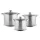 Set de vase de gătit premium TOO LP-7173 din oțel inoxidabil, 6 piese, 9 litri + 11,1 litri + 17,5 litri oală/tigaie + capace