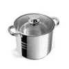 Set de vase de gătit premium TOO LP-7173 din oțel inoxidabil, 6 piese, 9 litri + 11,1 litri + 17,5 litri oală/tigaie + capace