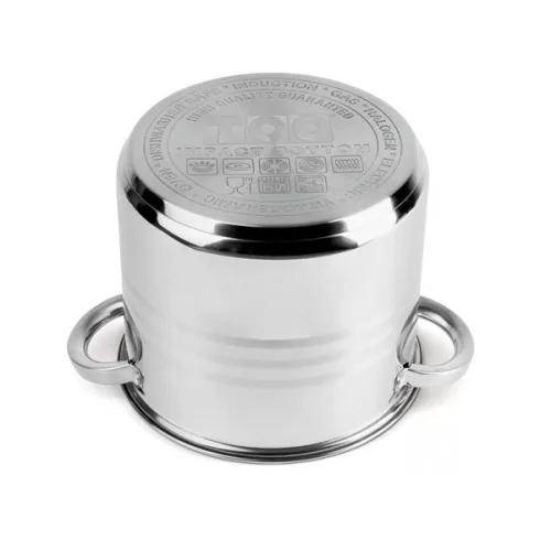 Set de vase de gătit premium TOO LP-7173 din oțel inoxidabil, 6 piese, 9 litri + 11,1 litri + 17,5 litri oală/tigaie + capace