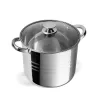 Set de vase de gătit premium TOO LP-7173 din oțel inoxidabil, 6 piese, 9 litri + 11,1 litri + 17,5 litri oală/tigaie + capace