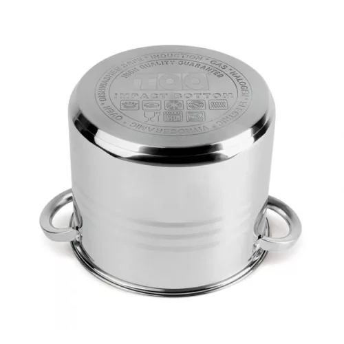 Set de vase de gătit premium TOO LP-7173 din oțel inoxidabil, 6 piese, 9 litri + 11,1 litri + 17,5 litri oală/tigaie + capace