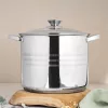 Set de vase de gătit premium TOO LP-7173 din oțel inoxidabil, 6 piese, 9 litri + 11,1 litri + 17,5 litri oală/tigaie + capace