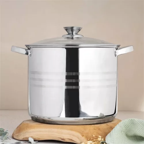 Set de vase de gătit premium TOO LP-7173 din oțel inoxidabil, 6 piese, 9 litri + 11,1 litri + 17,5 litri oală/tigaie + capace