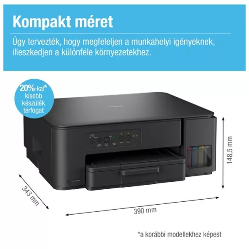 Brother DCP-T435W (A4,16 lap/perc,WiFi/USB,6000x1200dpi,manuál duplex,128MB) színes multifunkciós tintasugaras nyomtató