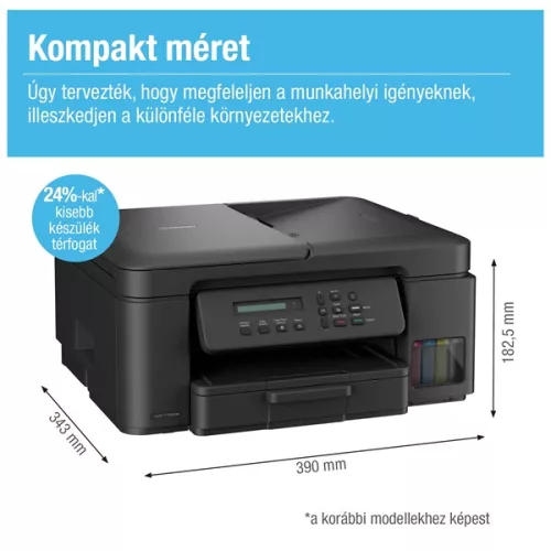 Brother DCP-T735W (16 lap/perc, WiFi/USB, 6000x1200dpi, ADF, duplex, 128MB) színes multifunkciós tintasugaras nyomtató