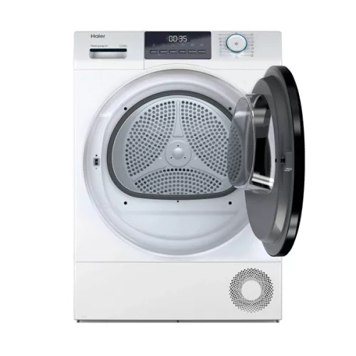 Haier HD80-E929E-S fehér-fekete, 8kg, hőszivattyús szárítógép